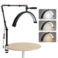 Half Moon Light 16in Lash Light  with Phone Holder LED Desk Lamp with Clamp Dimmable 3 Light Modes Lash Tech Light for Nail