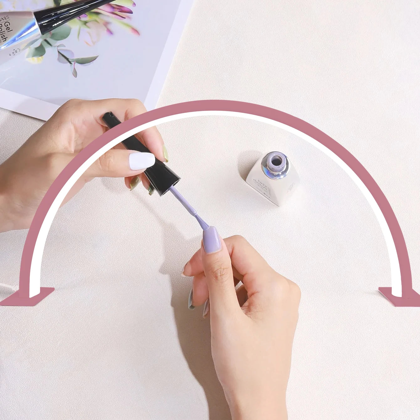 Nail lamp half moon U-shaped home beauty lamp desktop nail simple LED office desk lamp