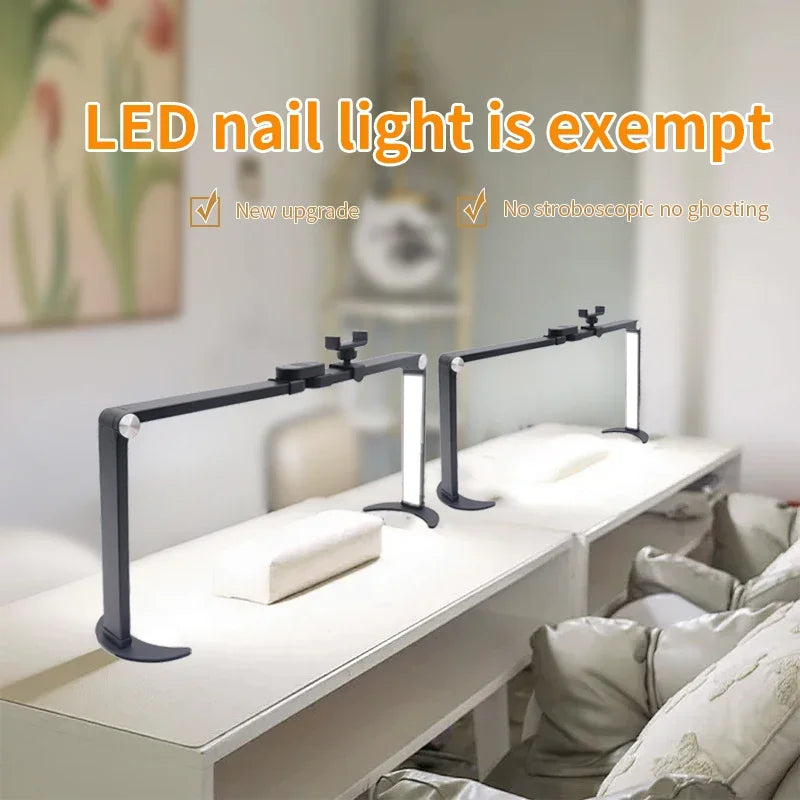 Half Moon Light  Video LED For Nail Eyelash Extension Foldable Reading Beauty Desk Lamp Tattoo Manicure For Nail With phone clip