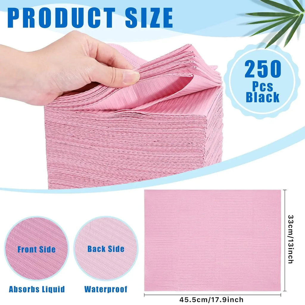 Colorful Dental Bibs Disposable Patient Bibs 13" x 18",  Dentist Napkin Bib Tattoo Paper Napkins Lap Cloth 3 Ply Waterproof for