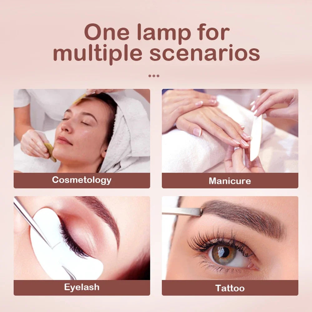 Half Moon LED Lights Lamp Lash Temperature 3200K-5600K Floor LED Ring Lamp for Beauty Facials Skincare Tattoo Eyebrows Filming