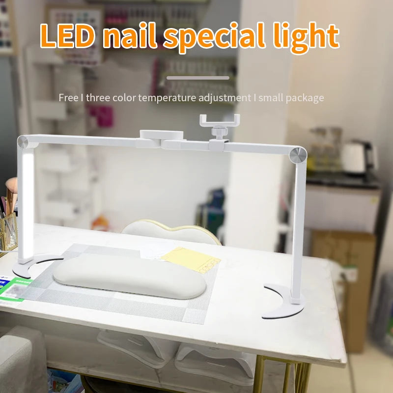 Half Moon Light  Video LED For Nail Eyelash Extension Foldable Reading Beauty Desk Lamp Tattoo Manicure For Nail With phone clip