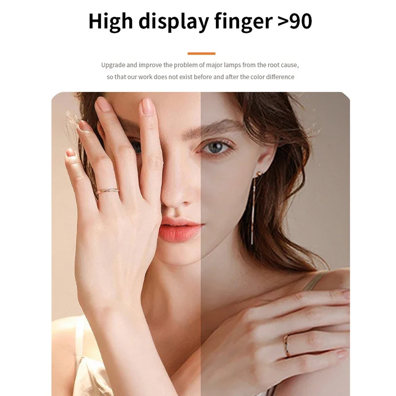 Half Moon LED Lights Lamp Lash Temperature 3200K-5600K Floor LED Ring Lamp for Beauty Facials Skincare Tattoo Eyebrows Filming