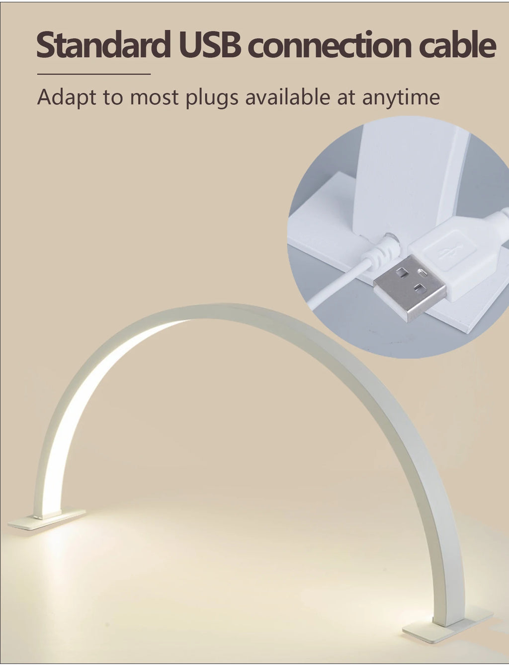 Nail lamp half moon U-shaped home beauty lamp desktop nail simple LED office desk lamp