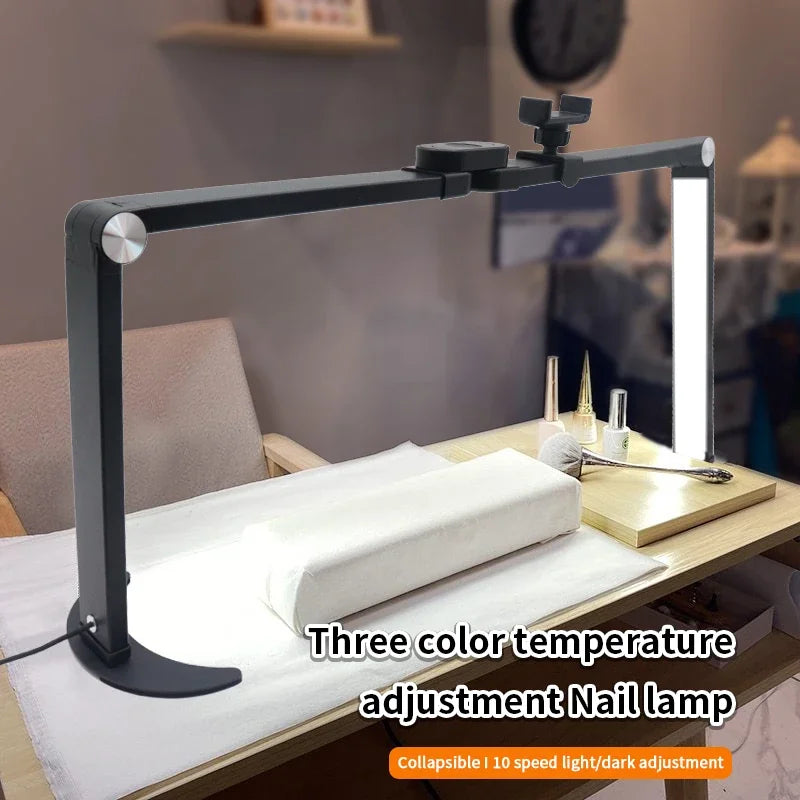 Half Moon Light  Video LED For Nail Eyelash Extension Foldable Reading Beauty Desk Lamp Tattoo Manicure For Nail With phone clip