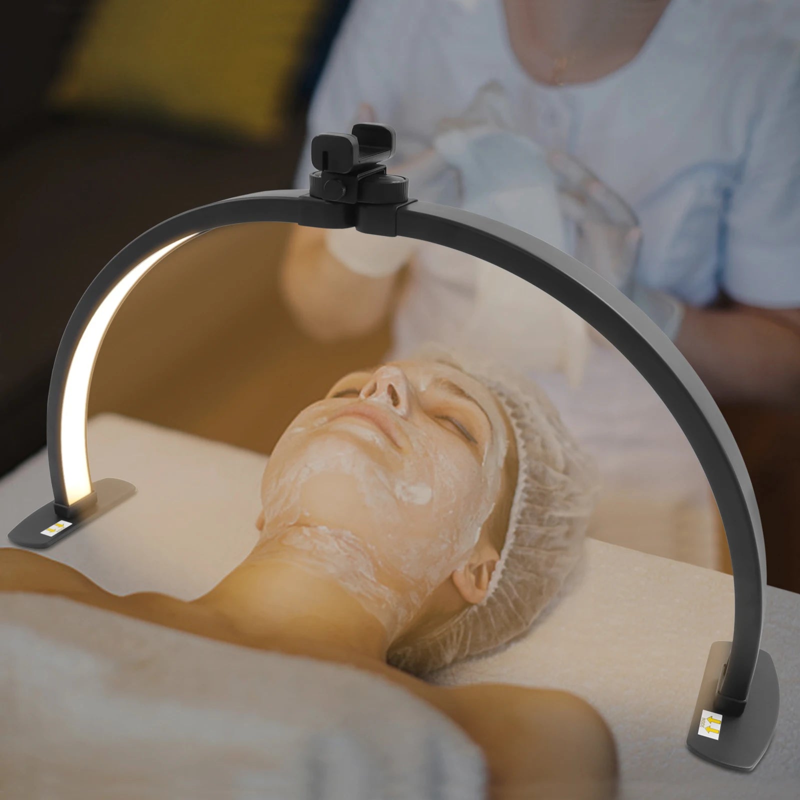 38W Half-moon Shaped Fill LED Light Nail Salon Makeup Live Streaming Lights Adjustable Color Temperature