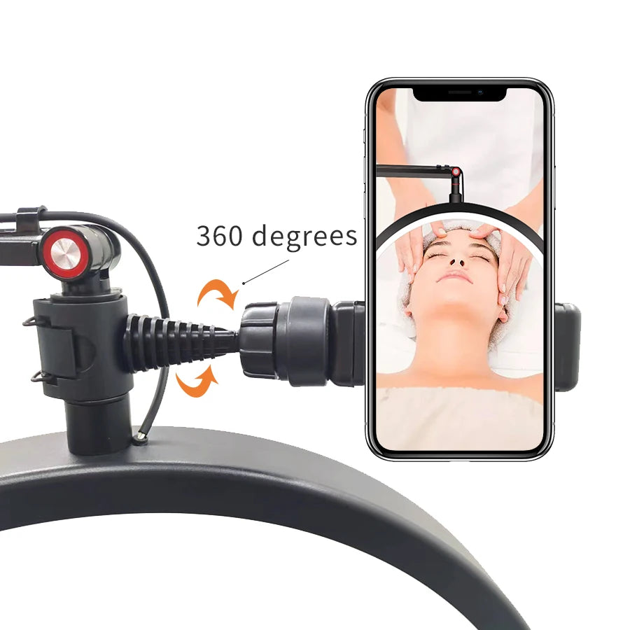 Half Moon Light 16in Lash Light  with Phone Holder LED Desk Lamp with Clamp Dimmable 3 Light Modes Lash Tech Light for Nail