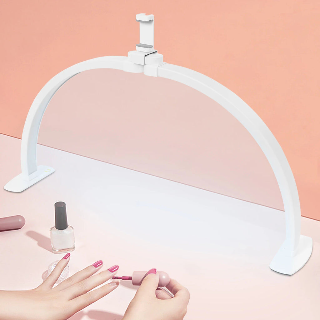 38W Half-moon Shaped Fill LED Light Nail Salon Makeup Live Streaming Lights Adjustable Color Temperature