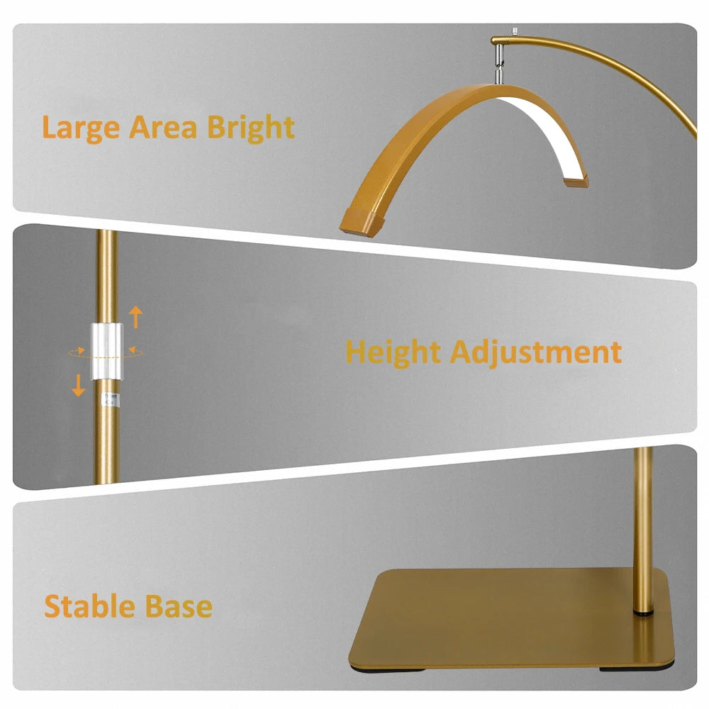 23INCH LED Half Moon Light Half Moon Adjustable Cold & Warm Lighting with Phone Holder