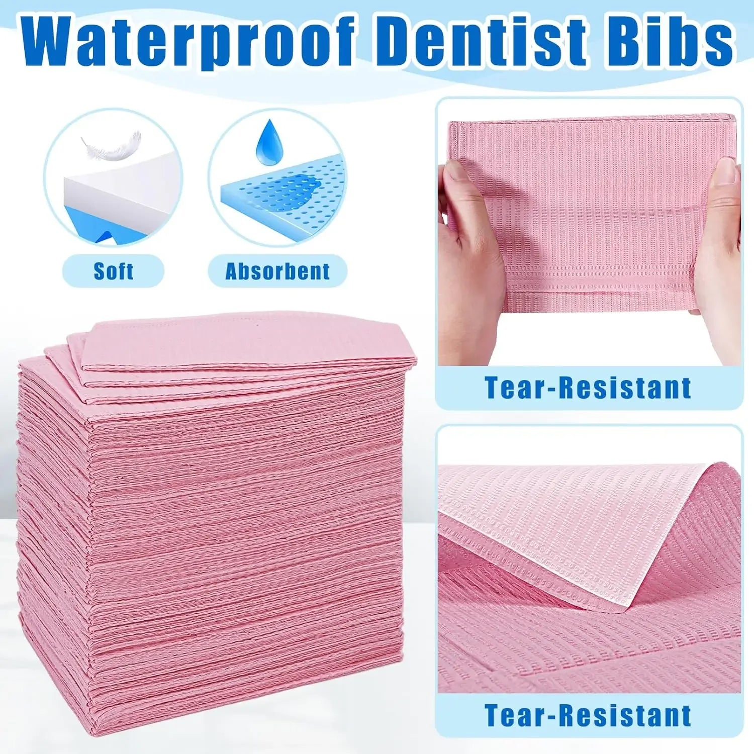 Colorful Dental Bibs Disposable Patient Bibs 13" x 18"