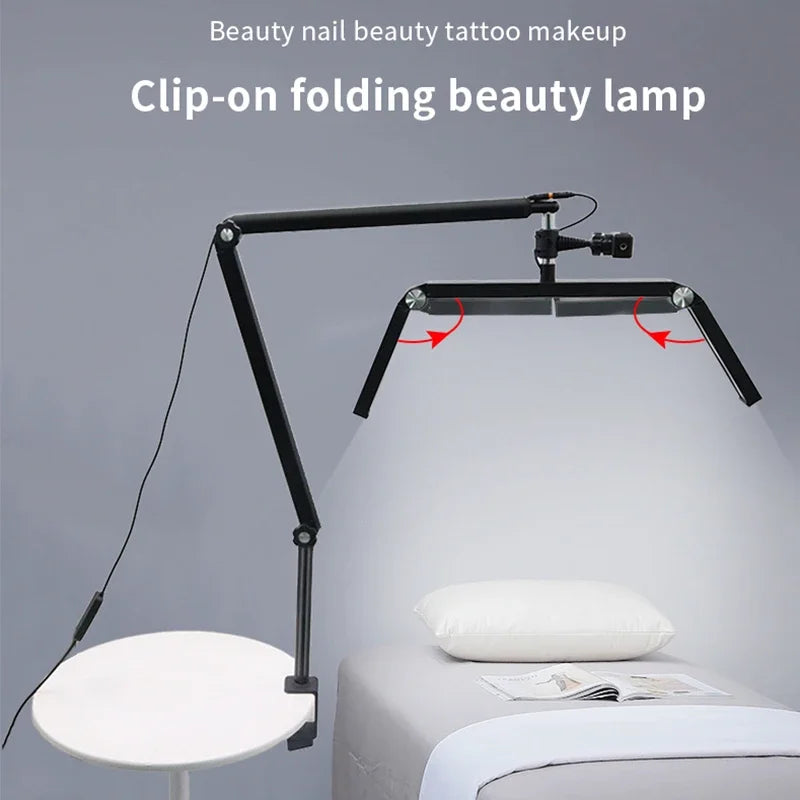 Half Moon LED Lights Lamp Lash Temperature 3200K-5600K Floor LED Ring Lamp for Beauty Facials Skincare Tattoo Eyebrows Filming