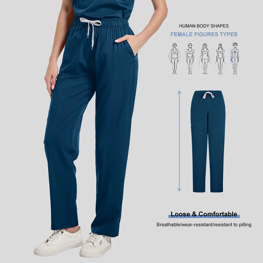 Spa Uniform Scrubs Women Breathable Soft Short Sleeved Top Joggers Pants Zipper Collar Beauty Salon Nail Technician Work Uniform